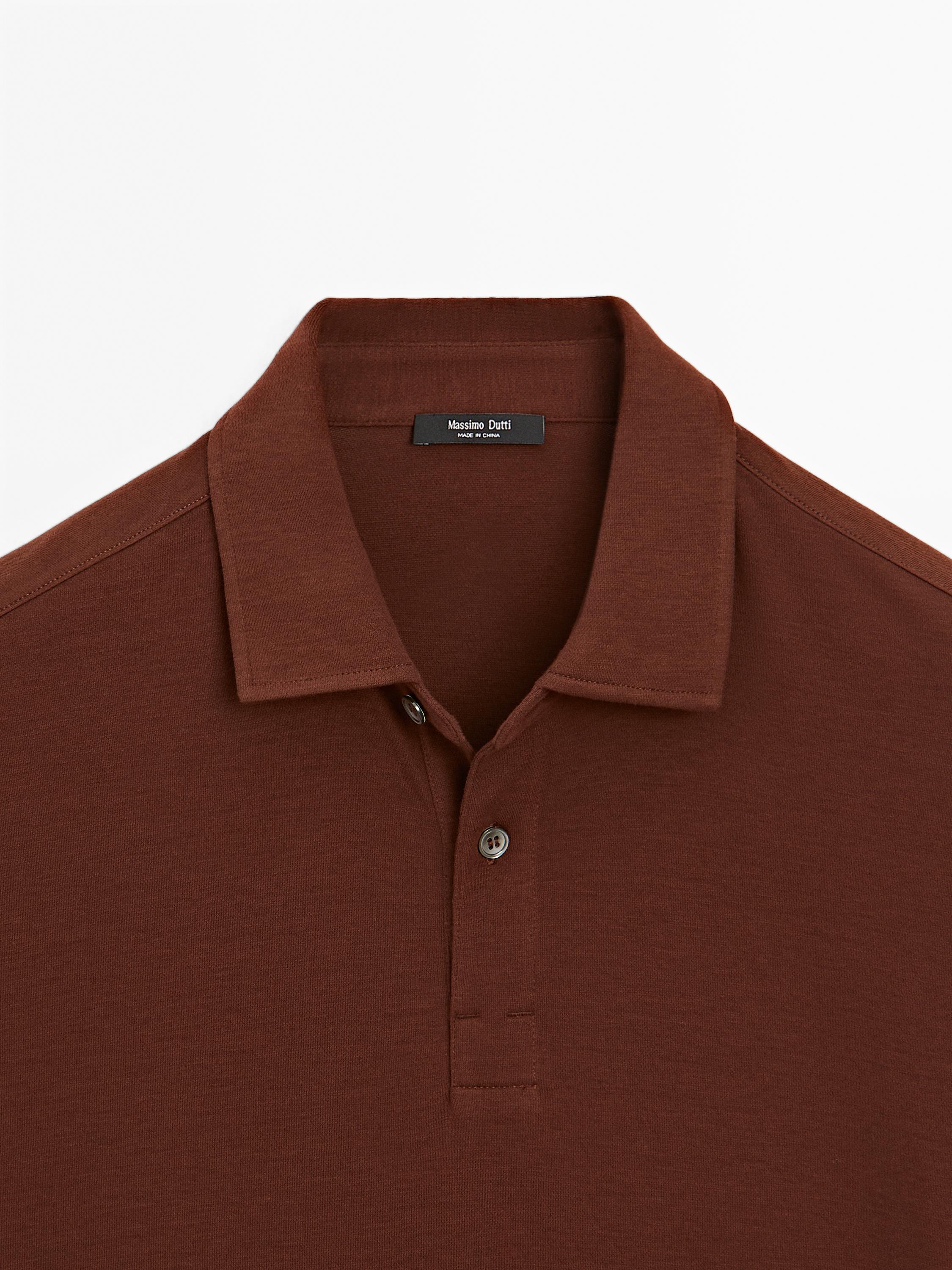 Cotton blend short sleeve polo shirt